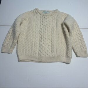 Original Aran Company children’s unisex 100% percent merino wool cream sweater